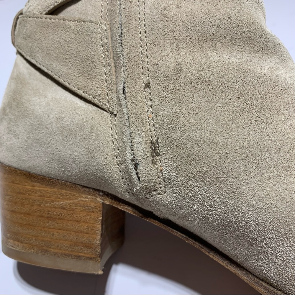 Coach Chrystie Suede Ankle Boots with Gold Buckle - Picture 11 of 16